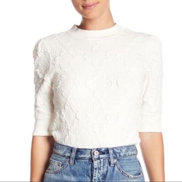 Free People Eden Textured Short Sleeve Size M - Picture 1 of 5